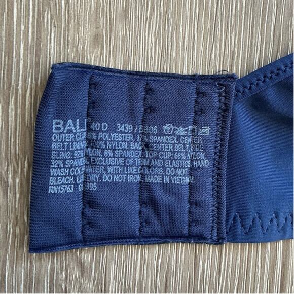 Bali One Smooth U Ultra Light Underwire Convertible Blue 40D Bra Full Figure - Picture 5 of 8